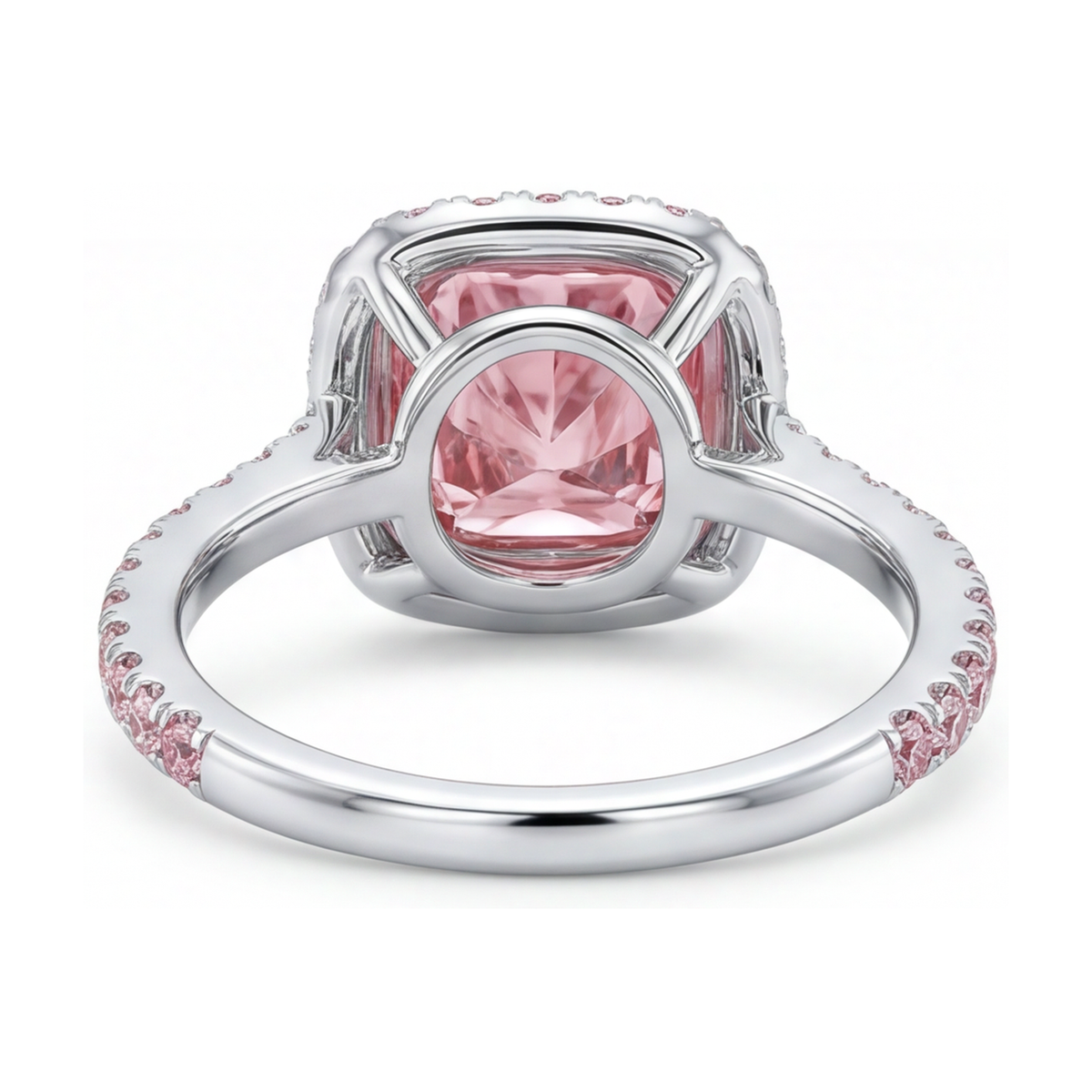 Pink Diamond Ring 3.2 Carat Cushion