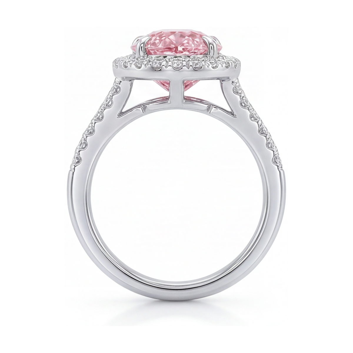 Pink Diamond Ring 3.2 Carat Pear