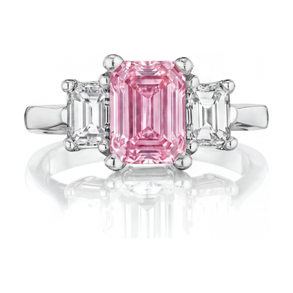 Pink Diamond Ring 3.4 Carat Emerald