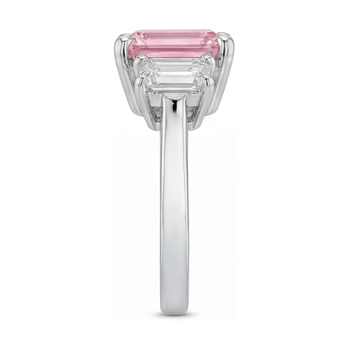 Pink Diamond Ring 3.4 Carat Emerald