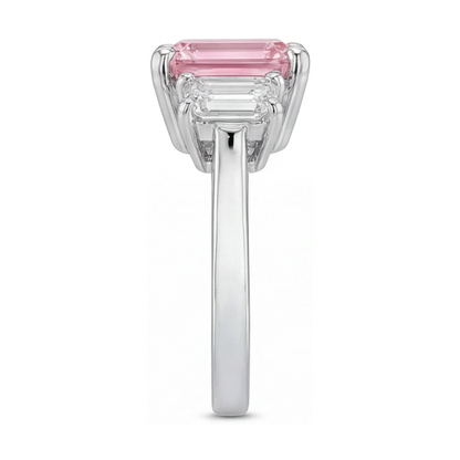 Pink Diamond Ring 3.4 Carat Emerald