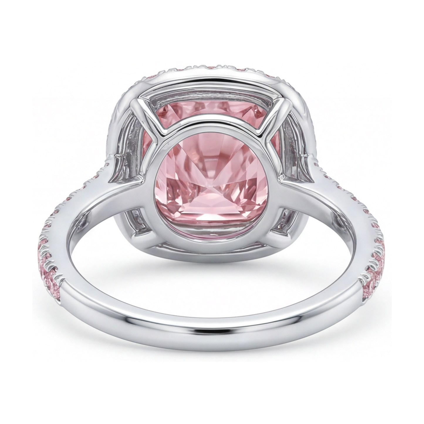 Pink Diamond Ring 3.8 Carat Cushion