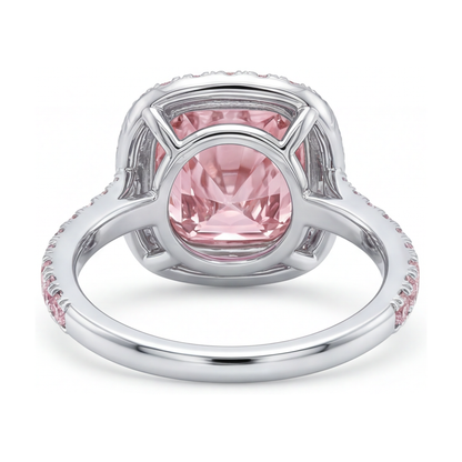 Pink Diamond Ring 3.8 Carat Cushion