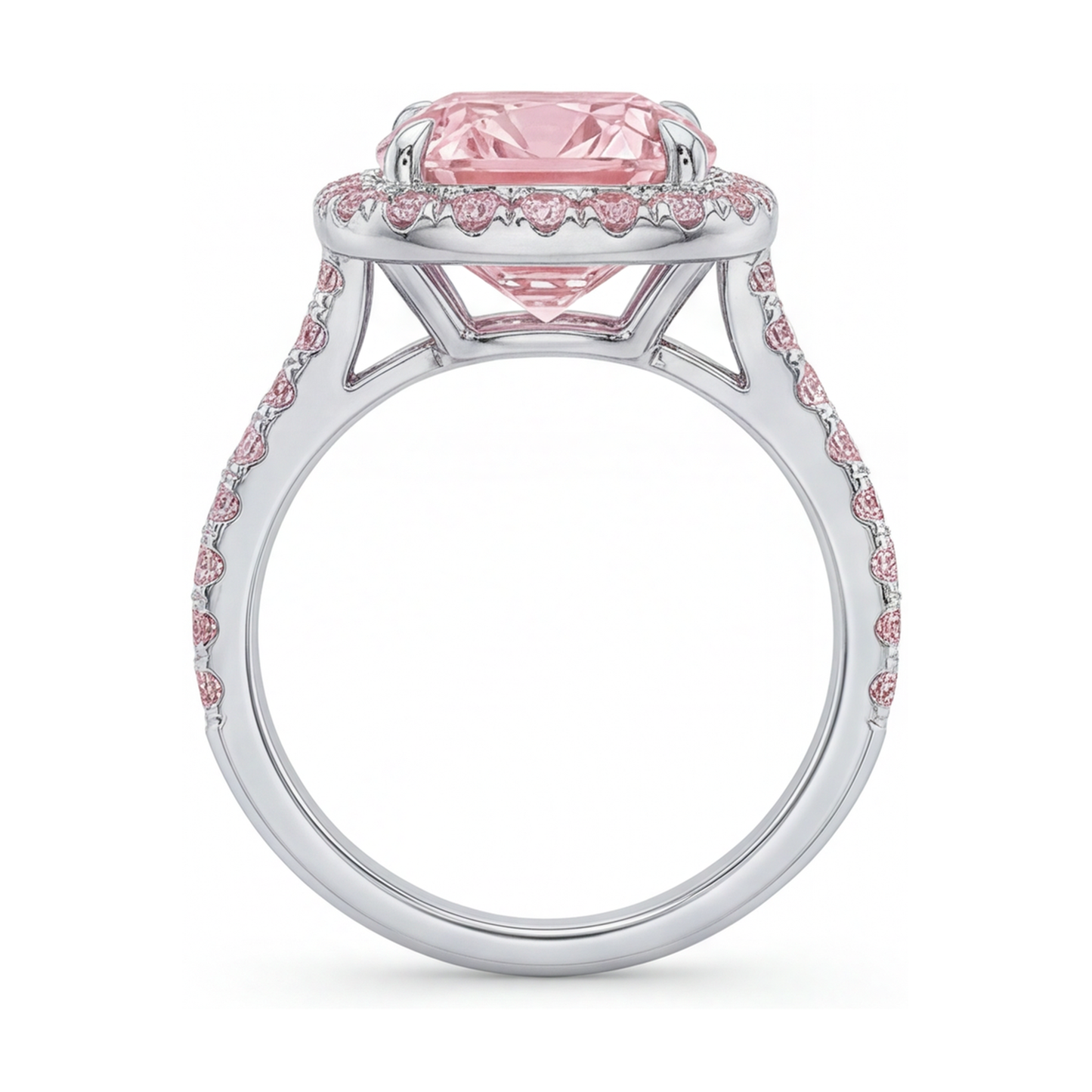 Pink Diamond Ring 3.8 Carat Cushion