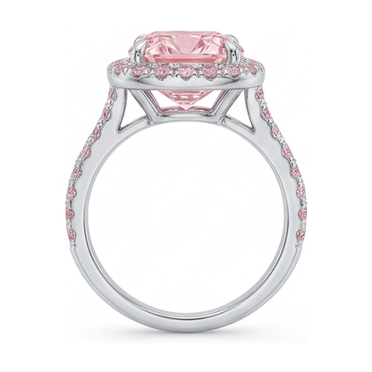Pink Diamond Ring 3.8 Carat Cushion