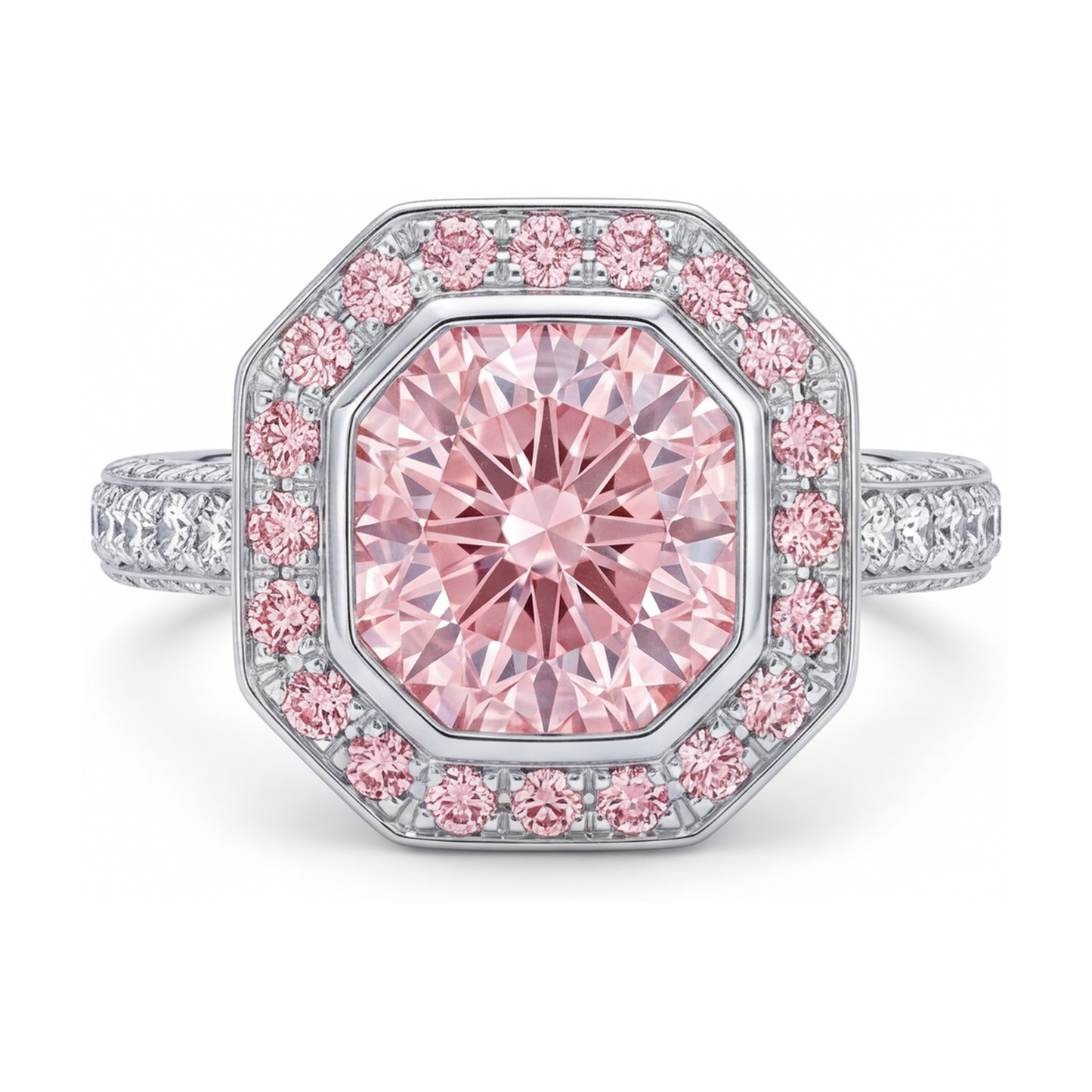 Pink Diamond Ring 3.9 Carat Round