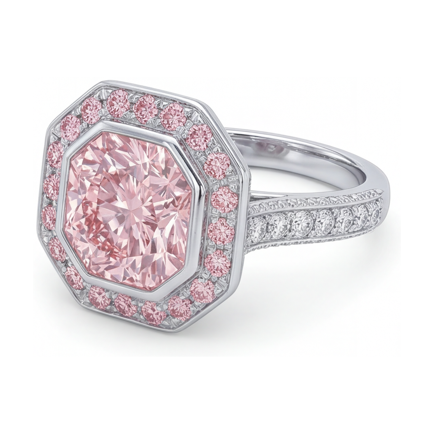 Pink Diamond Ring 3.9 Carat Round