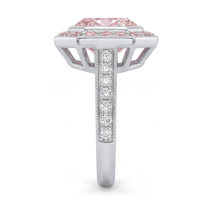 Pink Diamond Ring 3.9 Carat Round