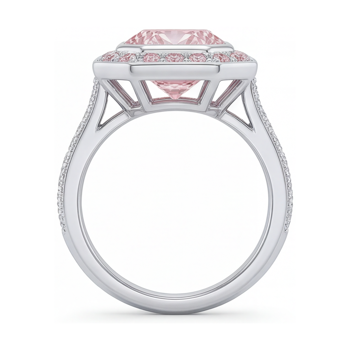 Pink Diamond Ring 3.9 Carat Round