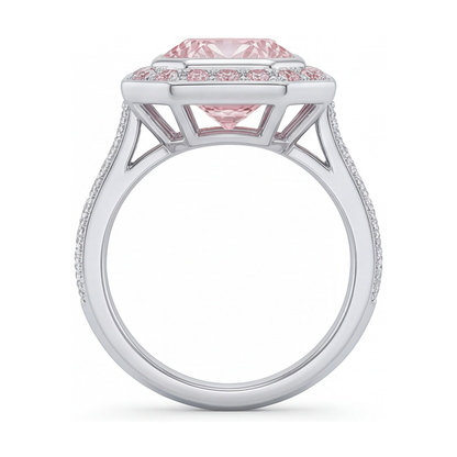 Pink Diamond Ring 3.9 Carat Round