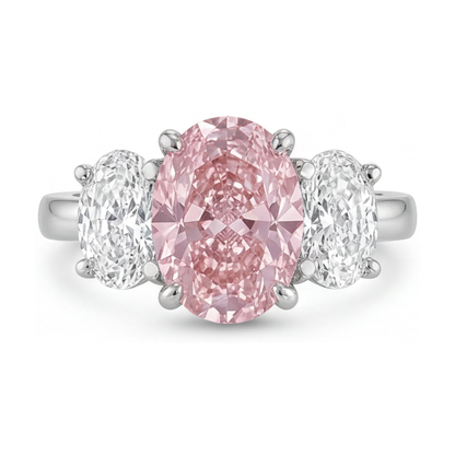 Pink Diamond Ring 4.2 Carat Oval
