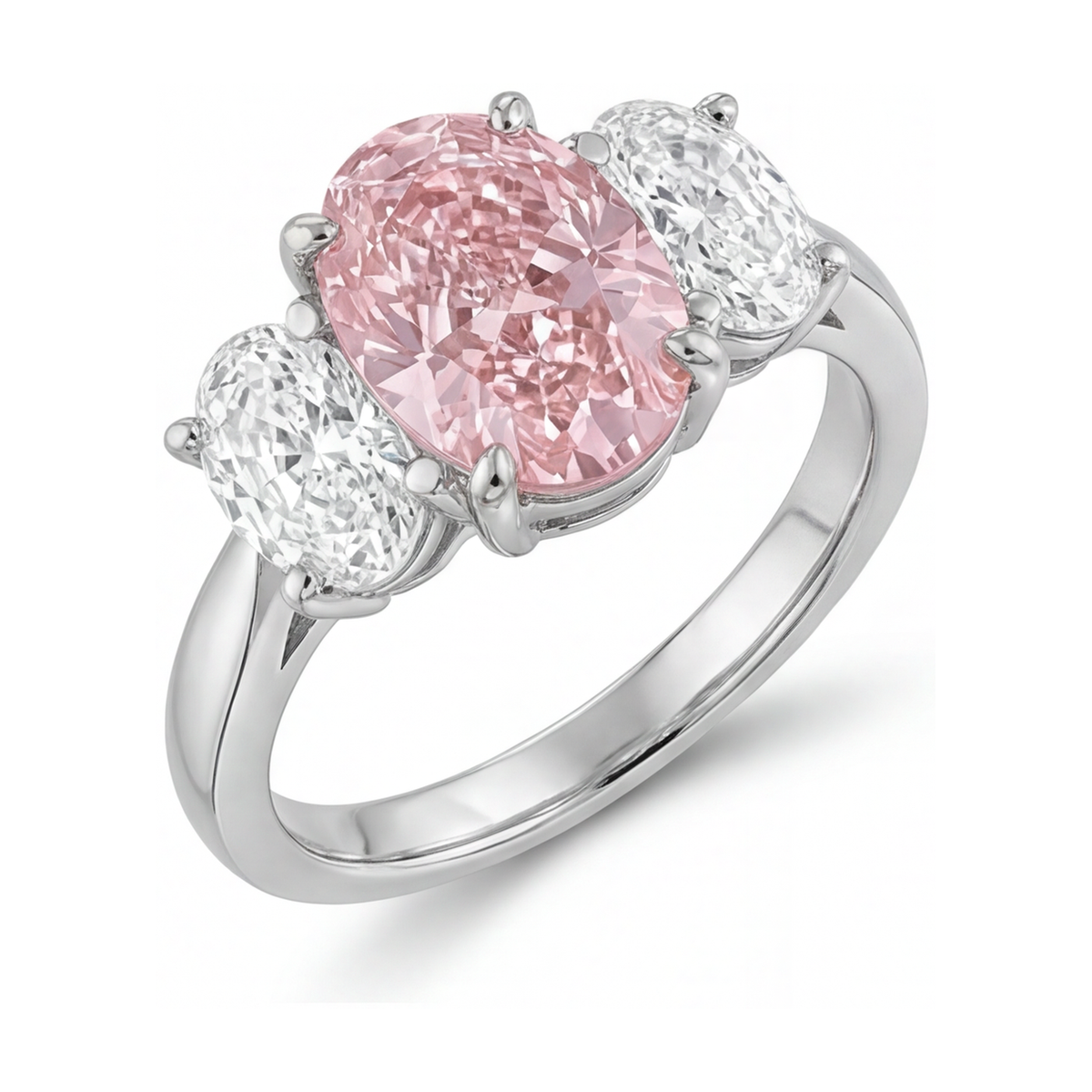 Pink Diamond Ring 4.2 Carat Oval