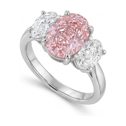 Pink Diamond Ring 4.2 Carat Oval