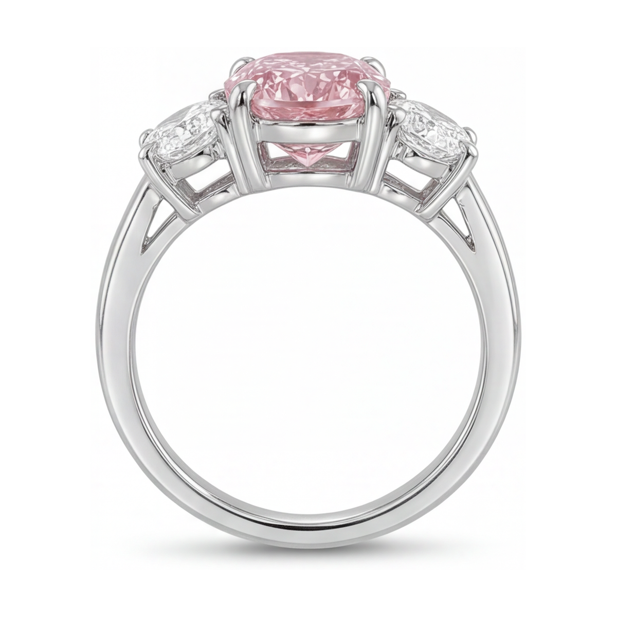 Pink Diamond Ring 4.2 Carat Oval