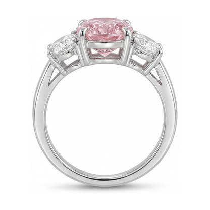 Pink Diamond Ring 4.2 Carat Oval