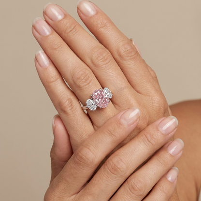 Pink Diamond Ring 4.2 Carat Oval