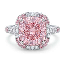 Pink Diamond Ring 4.5 Carat Cushion