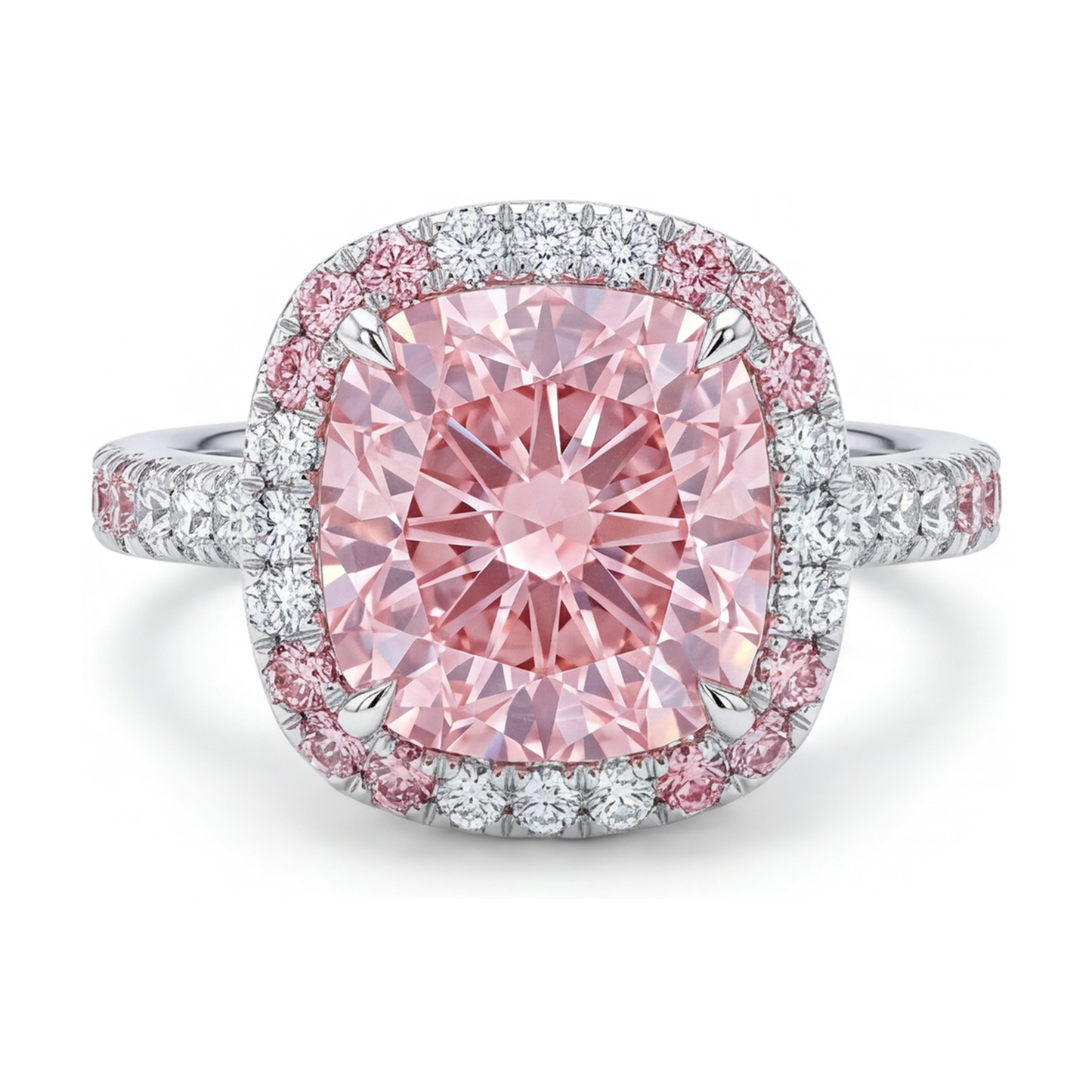 Pink Diamond Ring 4.5 Carat Cushion