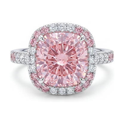 Pink Diamond Ring 4.5 Carat Cushion
