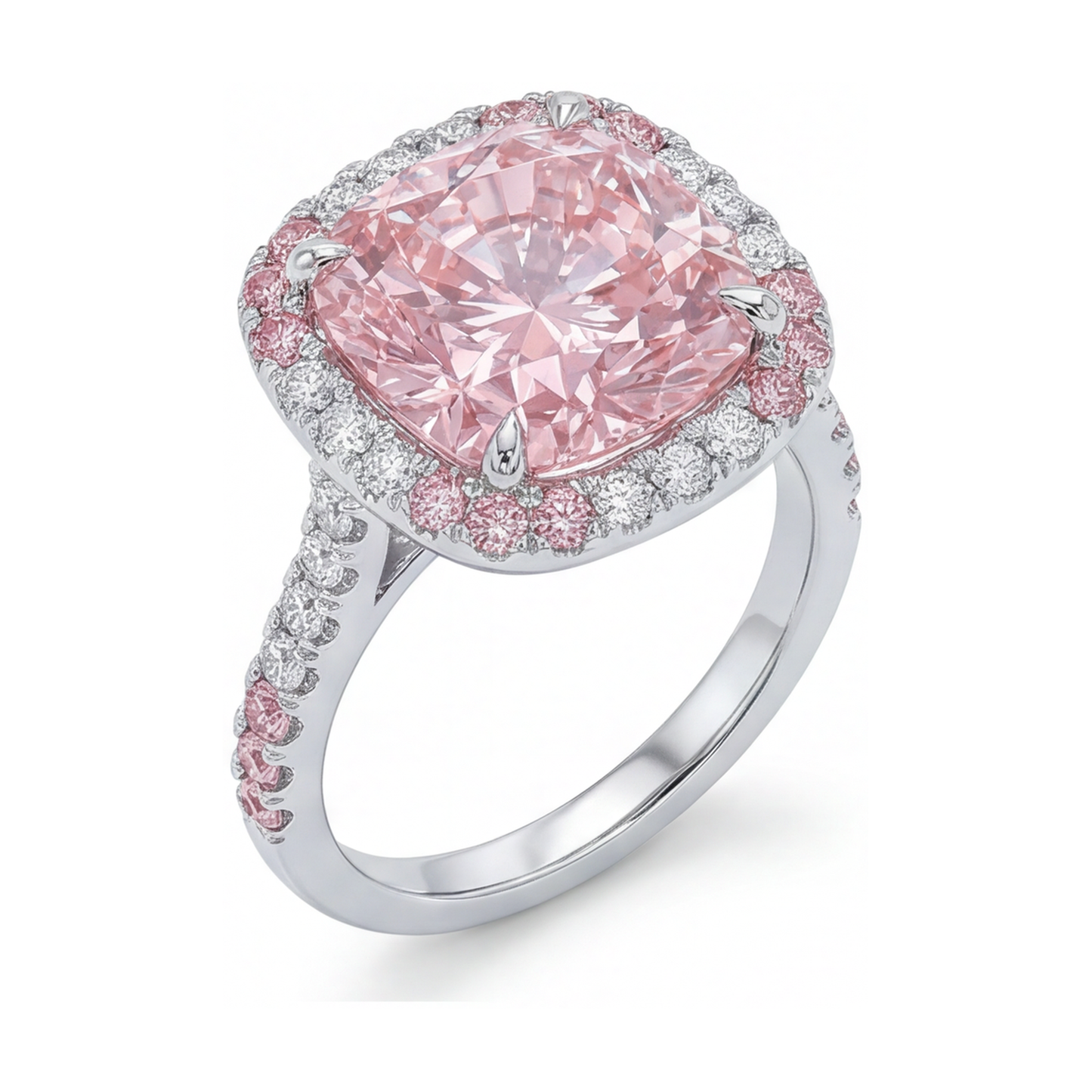 Pink Diamond Ring 4.5 Carat Cushion