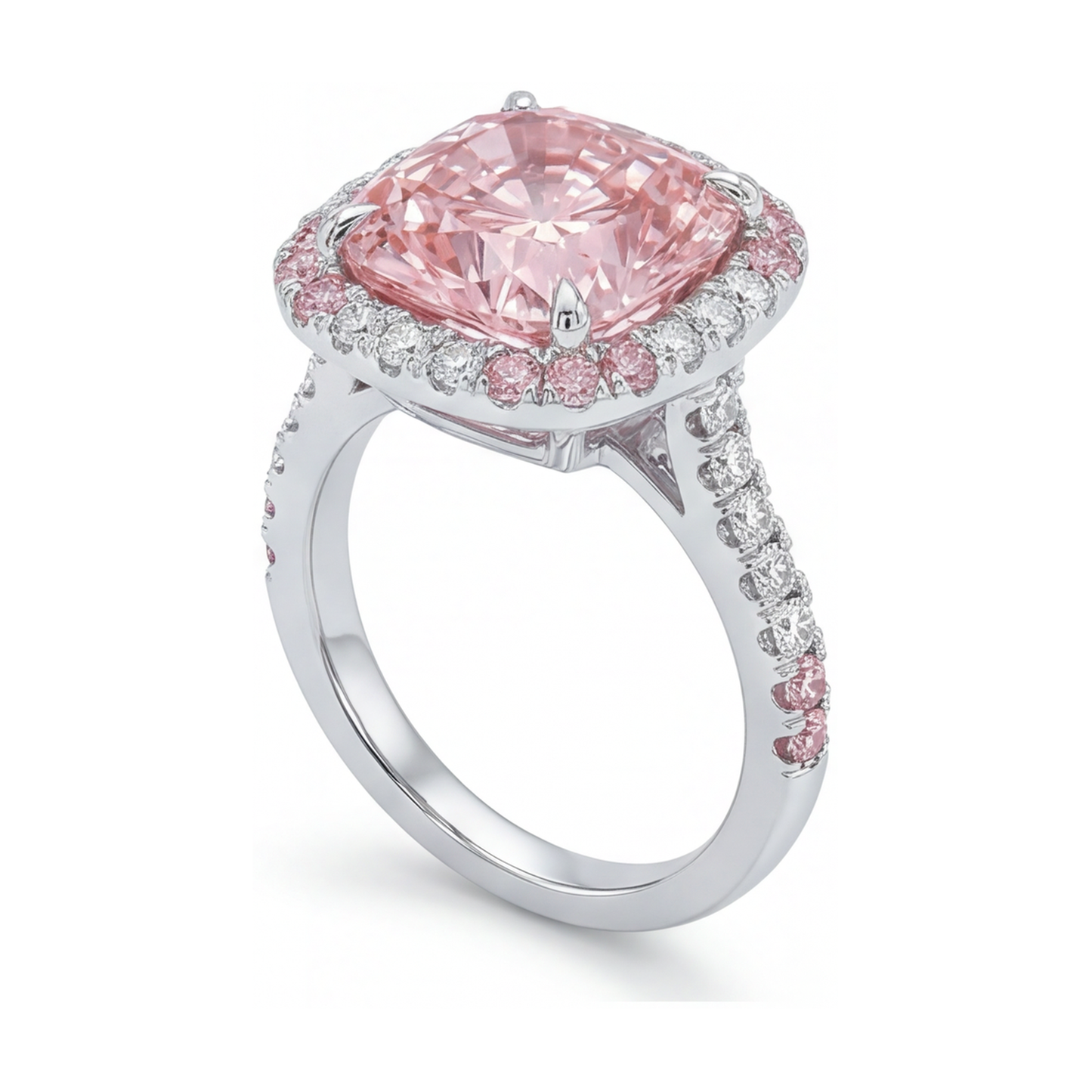 Pink Diamond Ring 4.5 Carat Cushion