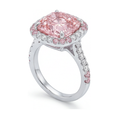 Pink Diamond Ring 4.5 Carat Cushion