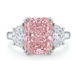 Pink Diamond Ring 4.5 Carat Radiant