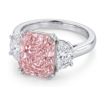 Pink Diamond Ring 4.5 Carat Radiant