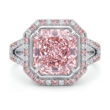 Pink Diamond Ring 4.6 Carat Radiant