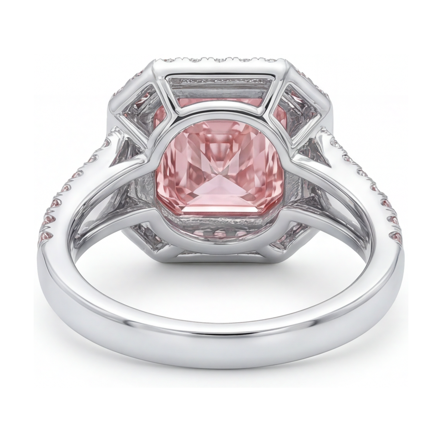 Pink Diamond Ring 4.6 Carat Radiant