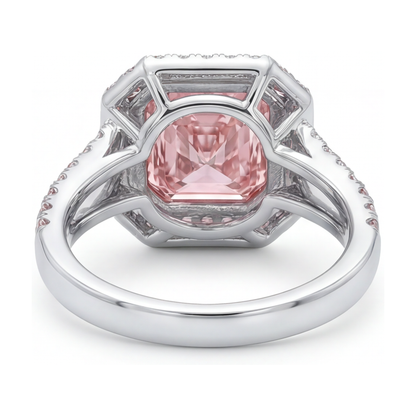 Pink Diamond Ring 4.6 Carat Radiant