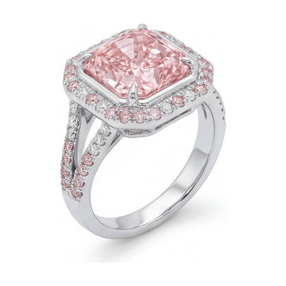Pink Diamond Ring 4.6 Carat Radiant