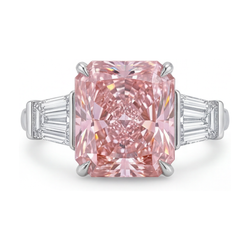 Pink Diamond Ring 4.7 Carat Radiant