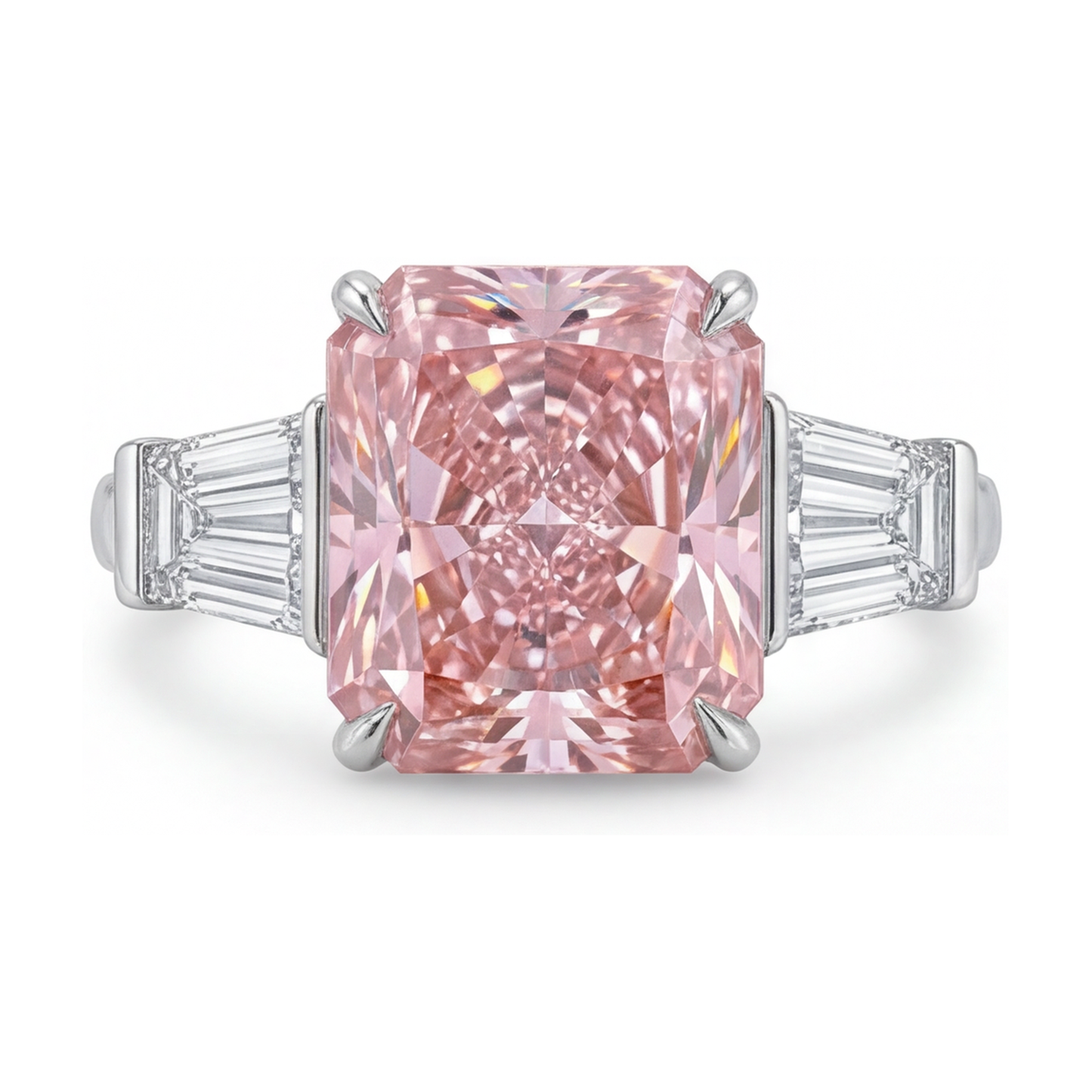 Pink Diamond Ring 4.7 Carat Radiant