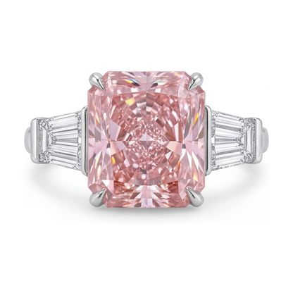 Pink Diamond Ring 4.7 Carat Radiant