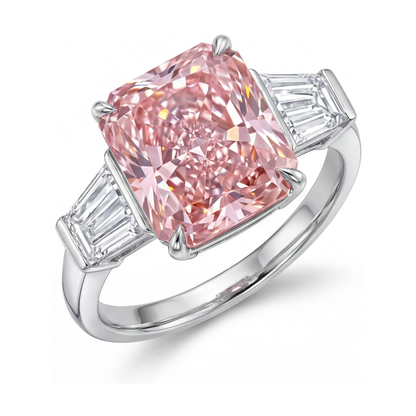 Pink Diamond Ring 4.7 Carat Radiant