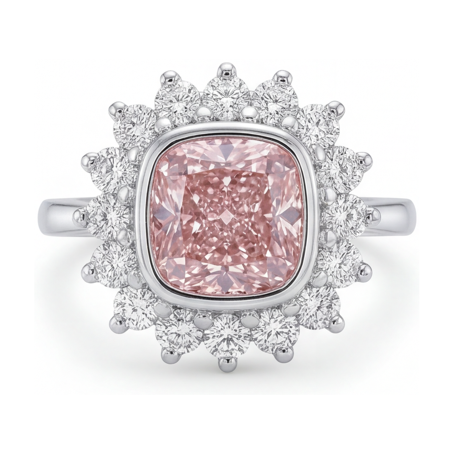 Pink Diamond Ring 4 Carat Cushion