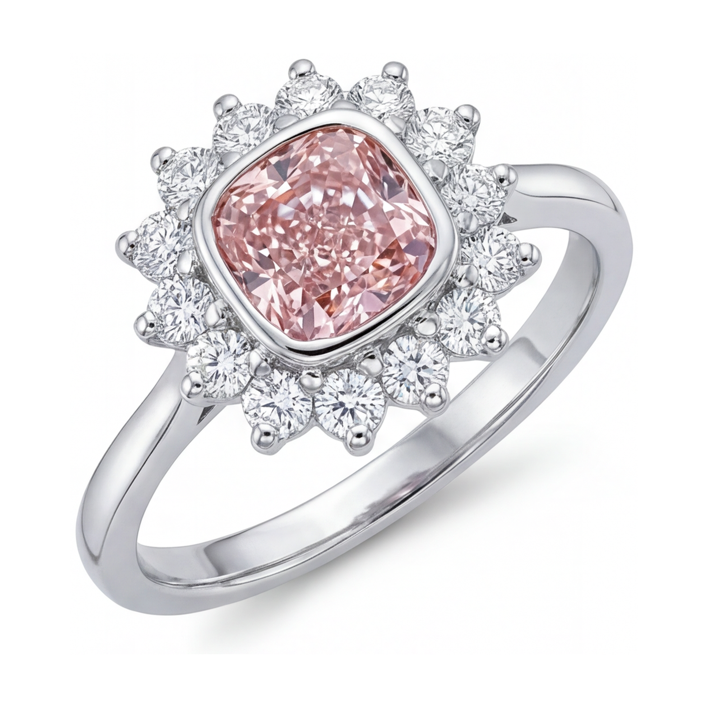 Pink Diamond Ring 4 Carat Cushion