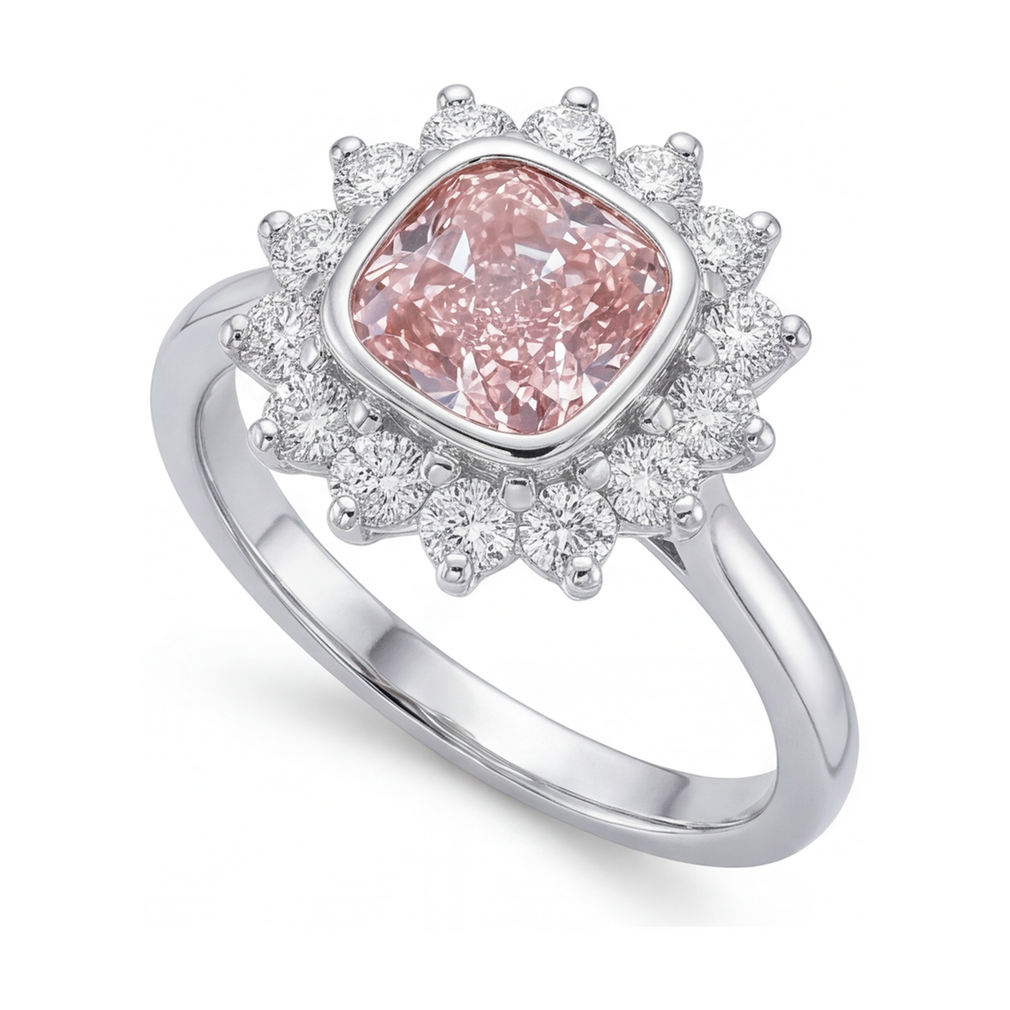 Pink Diamond Ring 4 Carat Cushion