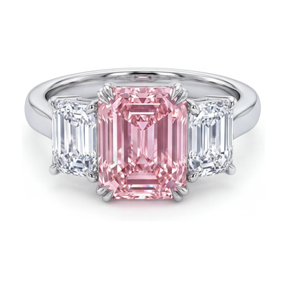 Pink Diamond Ring 4 Carat Emerald