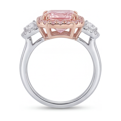 Pink Diamond Ring 5.1 Carat Radiant