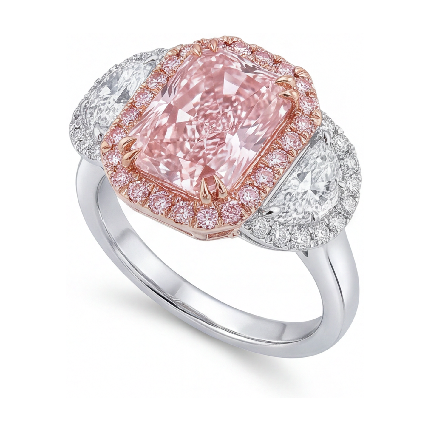 Pink Diamond Ring 5.1 Carat Radiant