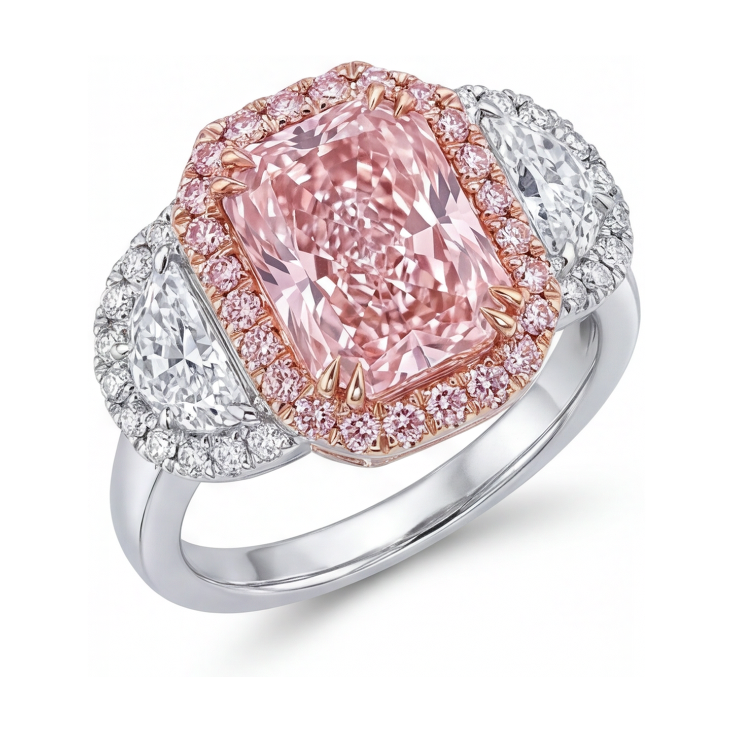 Pink Diamond Ring 5.1 Carat Radiant
