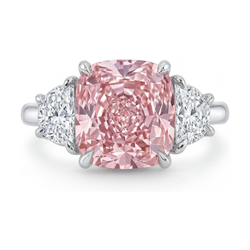 Pink Diamond Ring 5.2 Carat Cushion