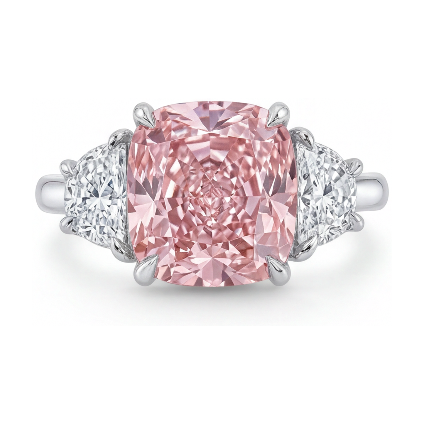 Pink Diamond Ring 5.2 Carat Cushion