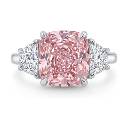 Pink Diamond Ring 5.2 Carat Cushion