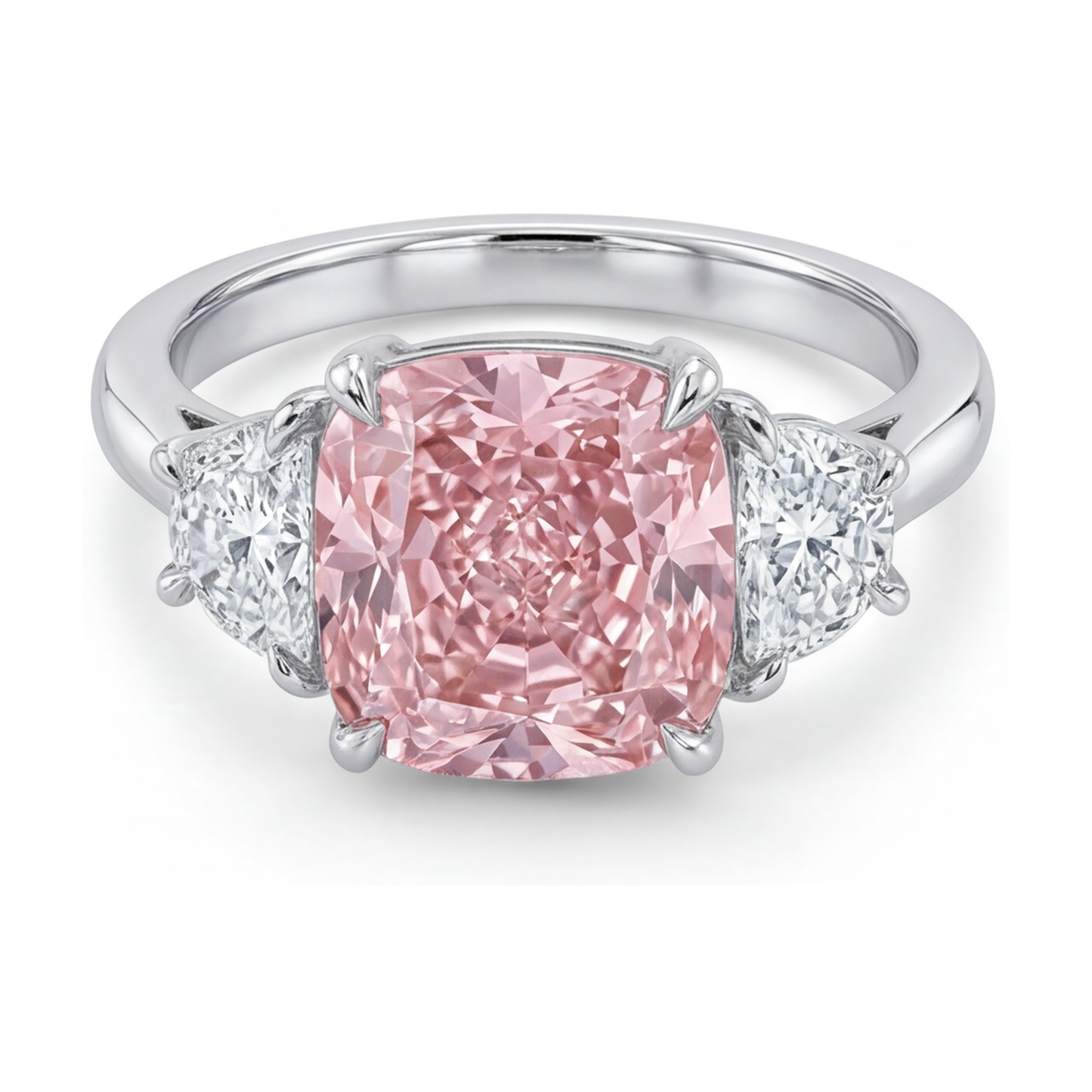 Pink Diamond Ring 5.2 Carat Cushion