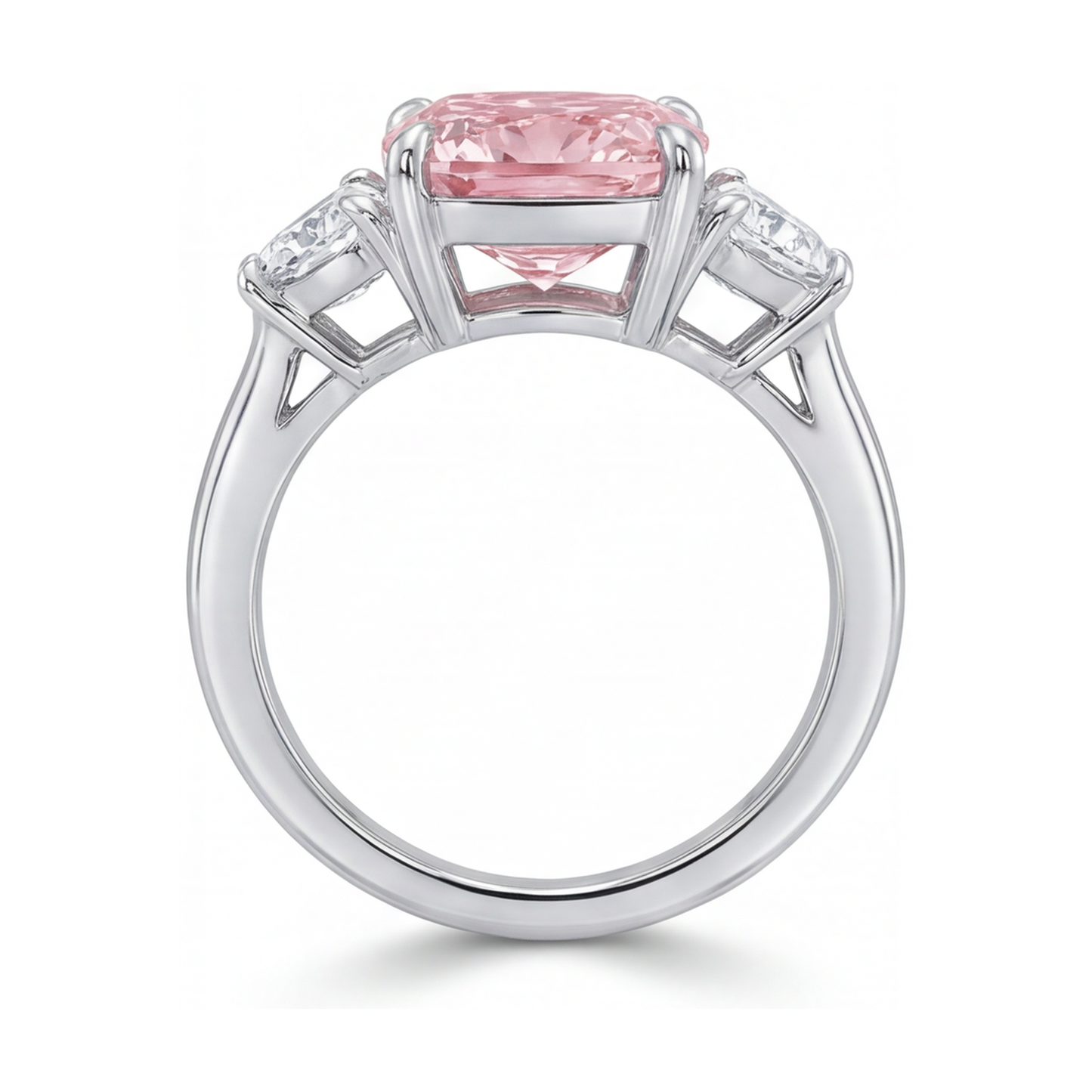 Pink Diamond Ring 5.2 Carat Cushion