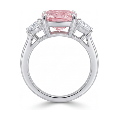 Pink Diamond Ring 5.2 Carat Cushion