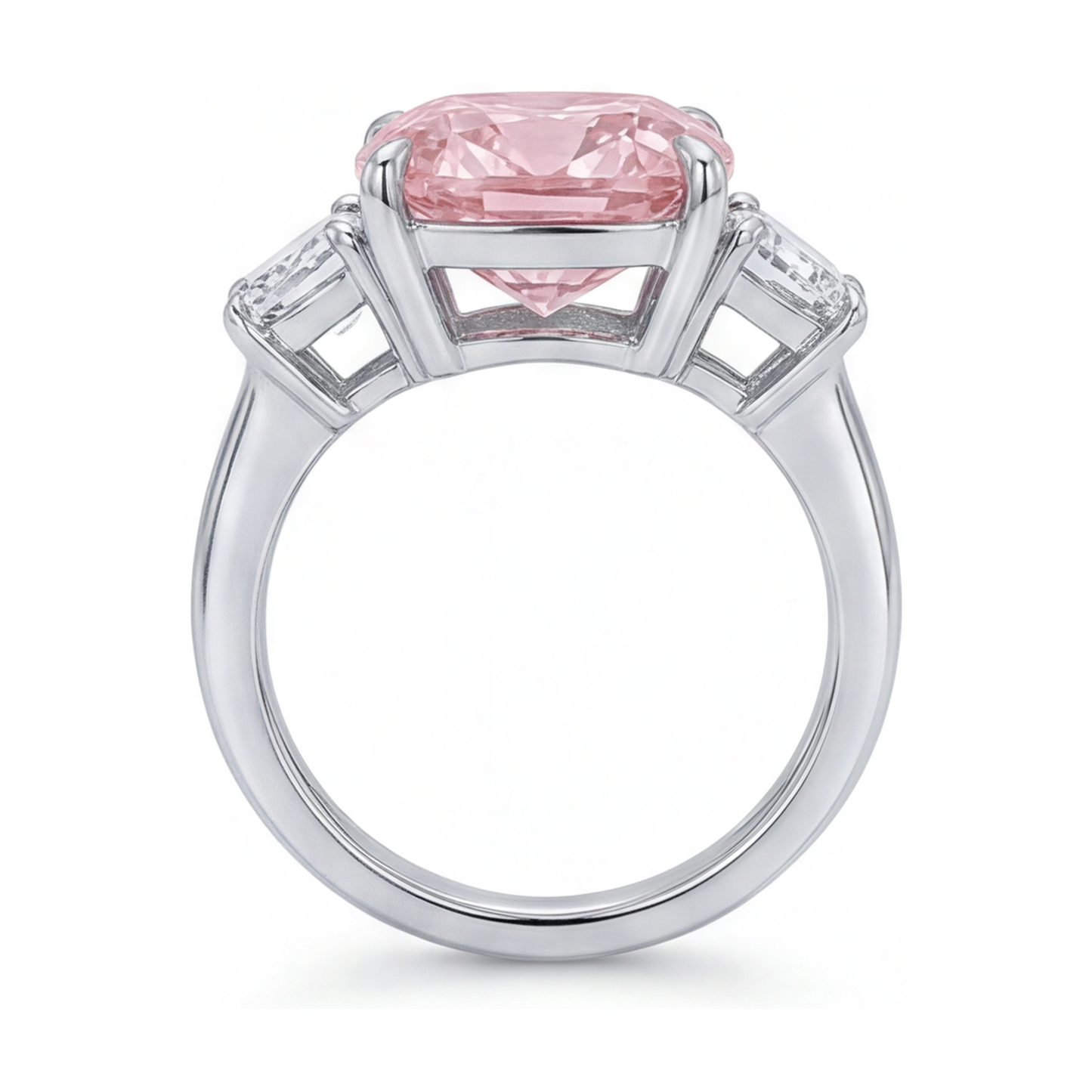 Pink Diamond Wedding Ring 5.1 Carat Cushion